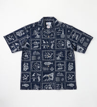 画像をギャラリービューアに読み込む, EDWIN×reyn spooner open collar shirt navy
