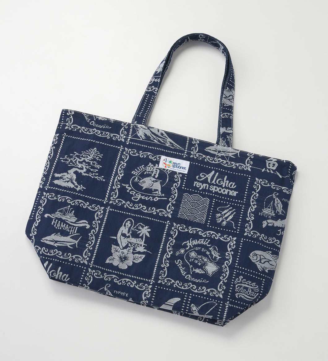 EDWIN×reyn spooner Reversible tote bag navy