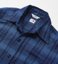 画像をギャラリービューアに読み込む, INDIGO GARMENTS CHECK FLANNEL SHIRTS
