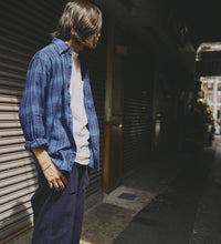 画像をギャラリービューアに読み込む, INDIGO GARMENTS CHECK FLANNEL SHIRTS
